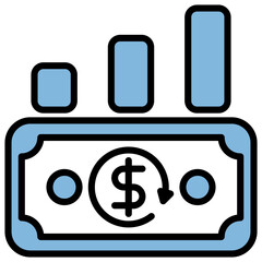Investment Blue Black Icon