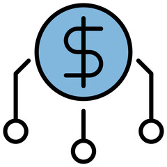 Capital Blue Black Icon