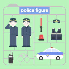 경찰과 관련된 다양한 피규어