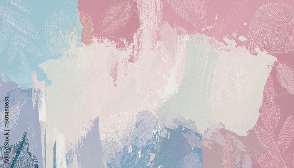 Poster pastel abstract brushstroke background for web design or branding with soft texture and layered pain