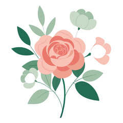 floral watercolor bunch on plain white background