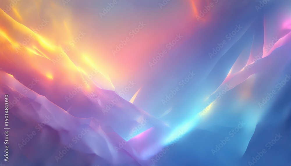 Fototapete abstract luminous gradient landscape with soft flowing peaks and radiant light transitions for web d