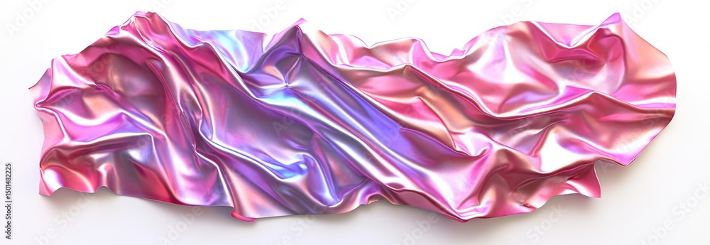 Poster Draped iridescent fabric in shades of pink and purple.  Fluid, flowing folds of a smooth, glossy surface create a dynamic visual effect