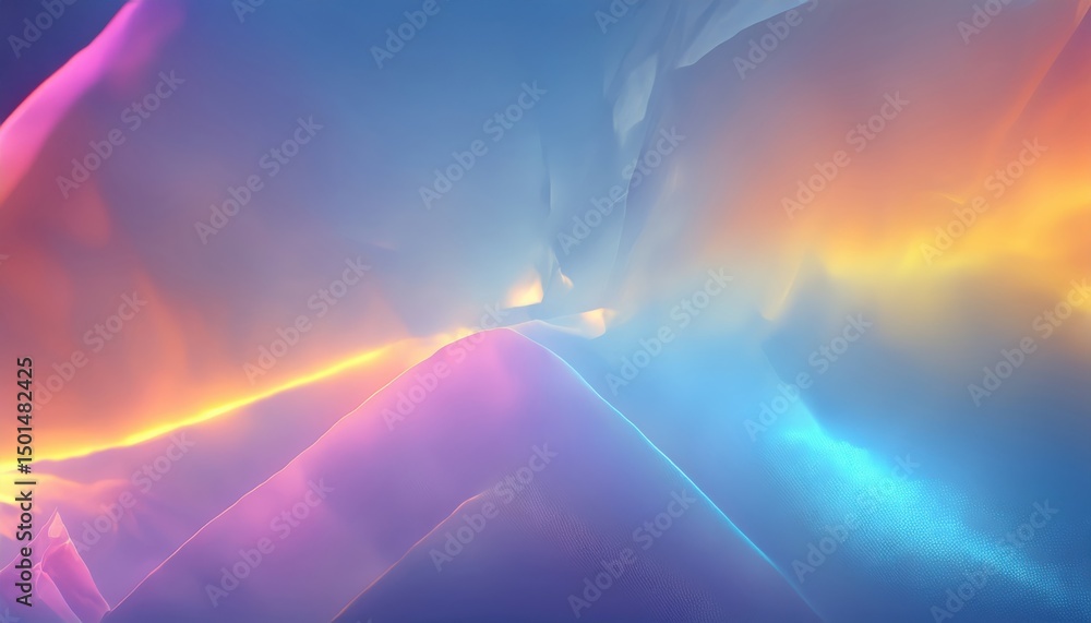 Fototapete abstract luminous gradient landscape with soft flowing peaks and radiant light transitions for web d