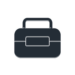 Black Toolbox icon isolated on white background. Tool box sign. Vector