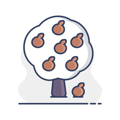 Apple tree isolated vector icon