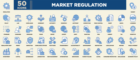 Market Regulation Iconset Blue White