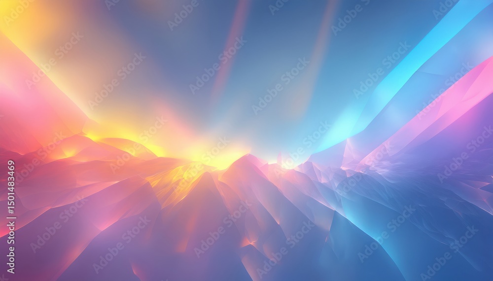 Fototapete  abstract luminous gradient landscape with soft flowing peaks and radiant light transitions for web design, branding, digital print, and modern UI backgrounds
