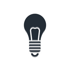 Black Light bulb with concept of idea icon isolated on white background. Energy and idea symbol. Inspiration concept. Vector