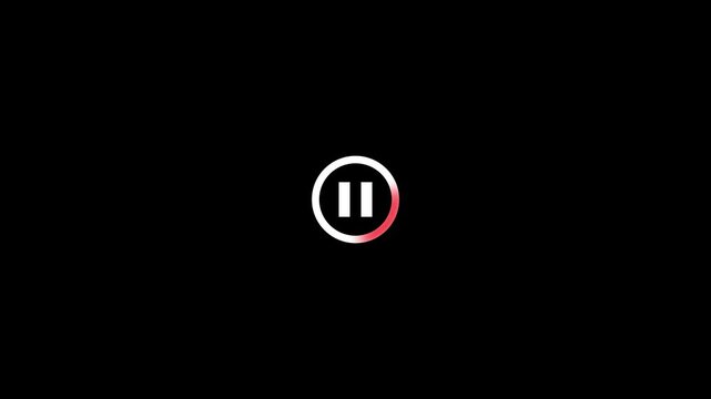Player pause icon animation.Media player control button.fast speed test icon.circle loading animation.