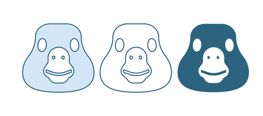 Blue Goose bird icon isolated on white background. Animal symbol. Vector