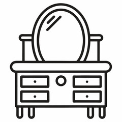  Dressing Table vector icon