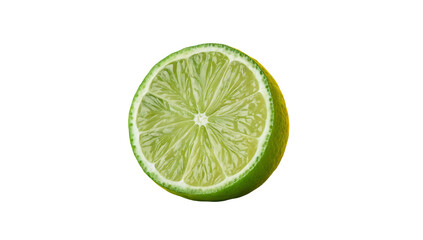 Whole and Halved Green Limes  isolated on white background.  Fresh Juicy Citrus for Cooking, Drinks & Wellness