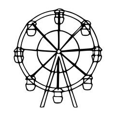 classic Ferris wheel line art