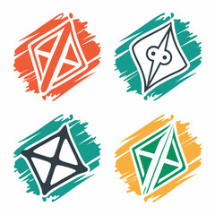 Abstract colorful geometric shapes design elements