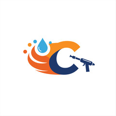 Illustration vector graphic of pressure power wash spray logo design