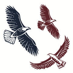 Majestic eagles in flight soaring high above