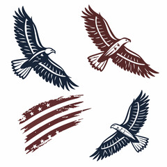 American bald eagle soaring freedom patriotism graphic design