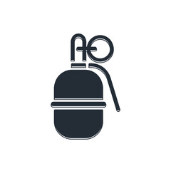 Obraz premium Black Hand grenade icon isolated on white background. Bomb explosion. Vector