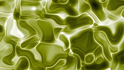 Fototapeta premium Abstract liquid form design in muted yellow-green tones.