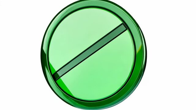 Green circle with a diagonal line through it, often used for 'no' or 'cancel' actions