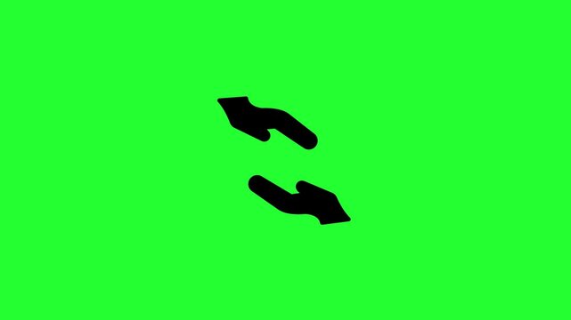 Ramadan Sadaqah icon sign. 4k video green background.