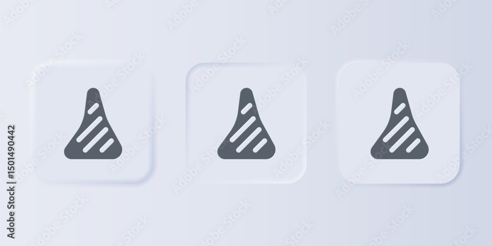 Poster grey steak meat icon isolated on grey background. set icons in square buttons. vector