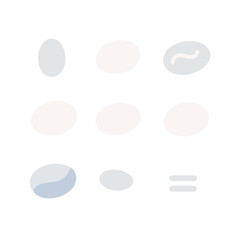 Nine clean cutout oval shapes isolated on white background perfect for design projects