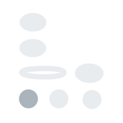 Abstract white circles design element isolated on white background