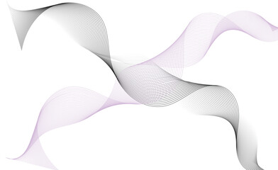 Modern abstract glowing wave background. Dynamic flowing wave lines design element. Futuristic technology and sound wave pattern. pink black line shape, Isolated on transparent background, PNG