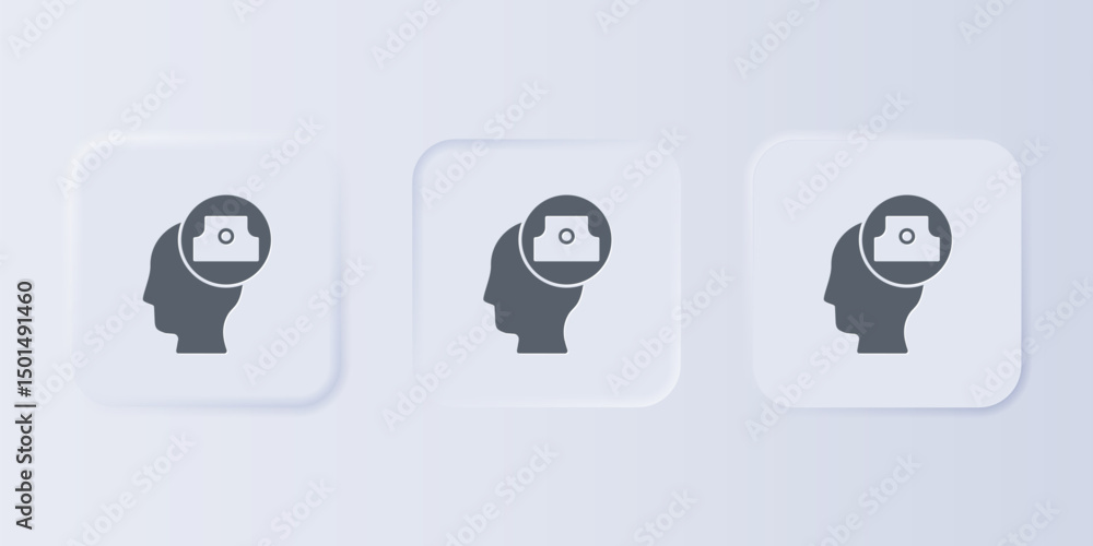 Poster grey spray can nozzle cap icon isolated on grey background. set icons in square buttons. vector