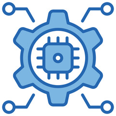 Technology Blue White Icon