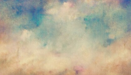 Fototapeta premium vintage pastel sky background with soft clouds and textured watercolor wash for web design, print media, poster, card, or branding backdrop