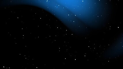 Deep space scene with a gradient of blues and blacks.