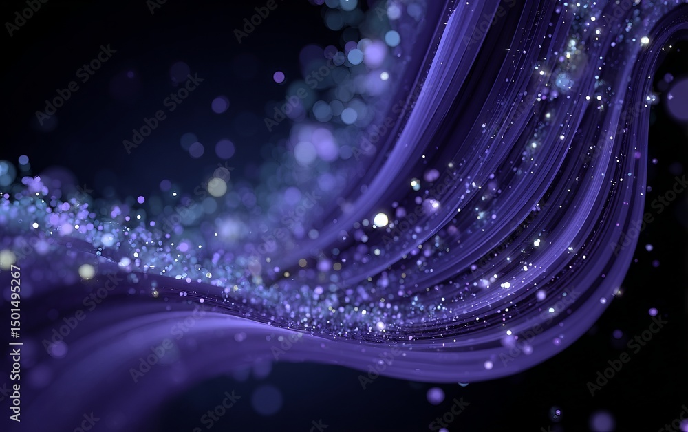 Poster a colorful wave of light with many small dots