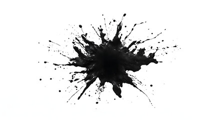 Black ink grunge splash stain vector design