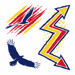 Obraz premium Professional eagle design elements arrows isolated on white background