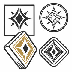 Professional geometric starburst design elements transparent background