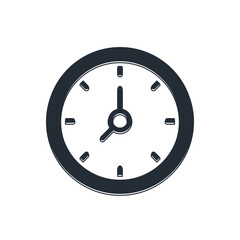 Black Clock icon isolated on white background. Time symbol. Vector