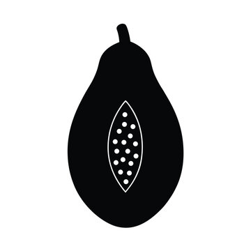 recommend clip art: Papaya fruit vector silhouette