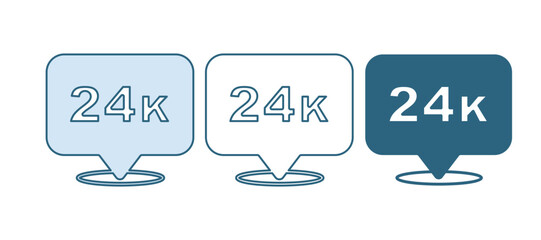 Blue Gold bars 24k icon isolated on white background. Banking business concept. Vector