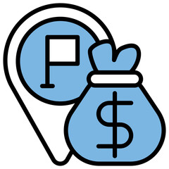 National Income Blue Black Icon
