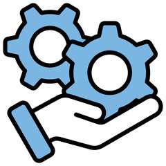 Service Blue Black Icon