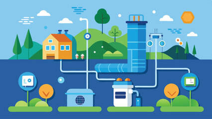 Naklejka premium Clean Smart Water System Design Vector.