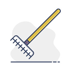 Garden rake vector isolated icon