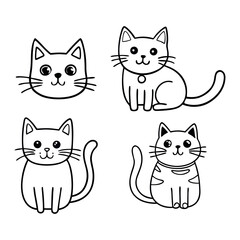 Stylish Black Cat Silhouette Illustration