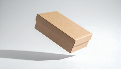 Fototapeta premium Brown Cardboard Box on White Background