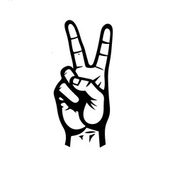 peace sign with hand