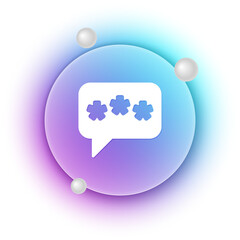 White Speech bubble chat icon isolated on white background. Message icon. Communication or comment chat symbol. Blue and purple gradient circle background. Vector