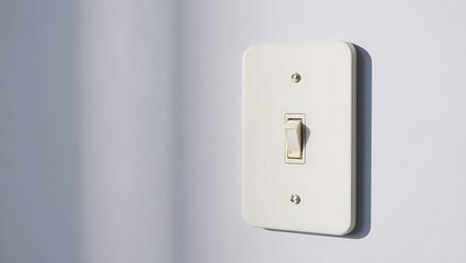 Energy Control: A close-up shot features a vintage light switch, mounted against a backdrop of subtly illuminated wall, providing an aesthetic interplay of light and shadow.
